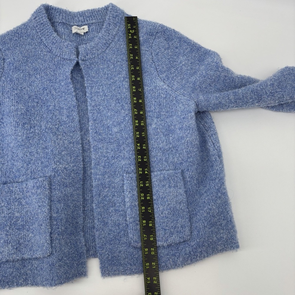 J. Crew Bouclé Lady Cardigan Knit Sweater Blue Women's Small Long Sleeve Pockets - Picture 10 of 12